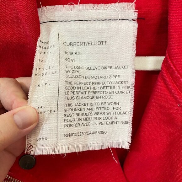 Current/Elliot Denim The Biker Jacket in Victory Red ASO Aria Montgomery - Picture 7 of 10